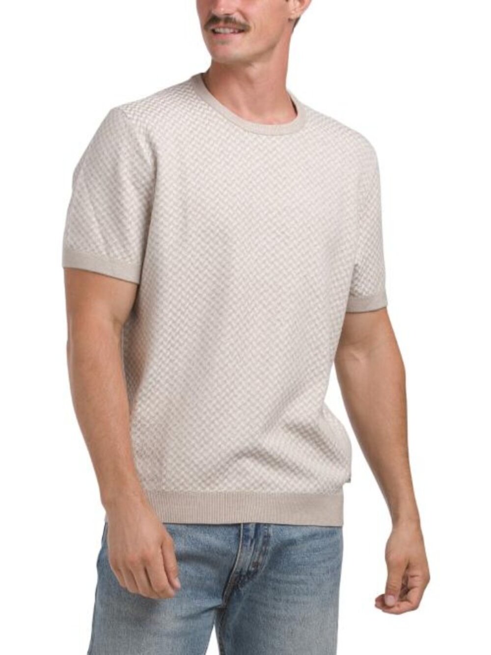 TED BAKER Herringbone Short Sleeve Sweater